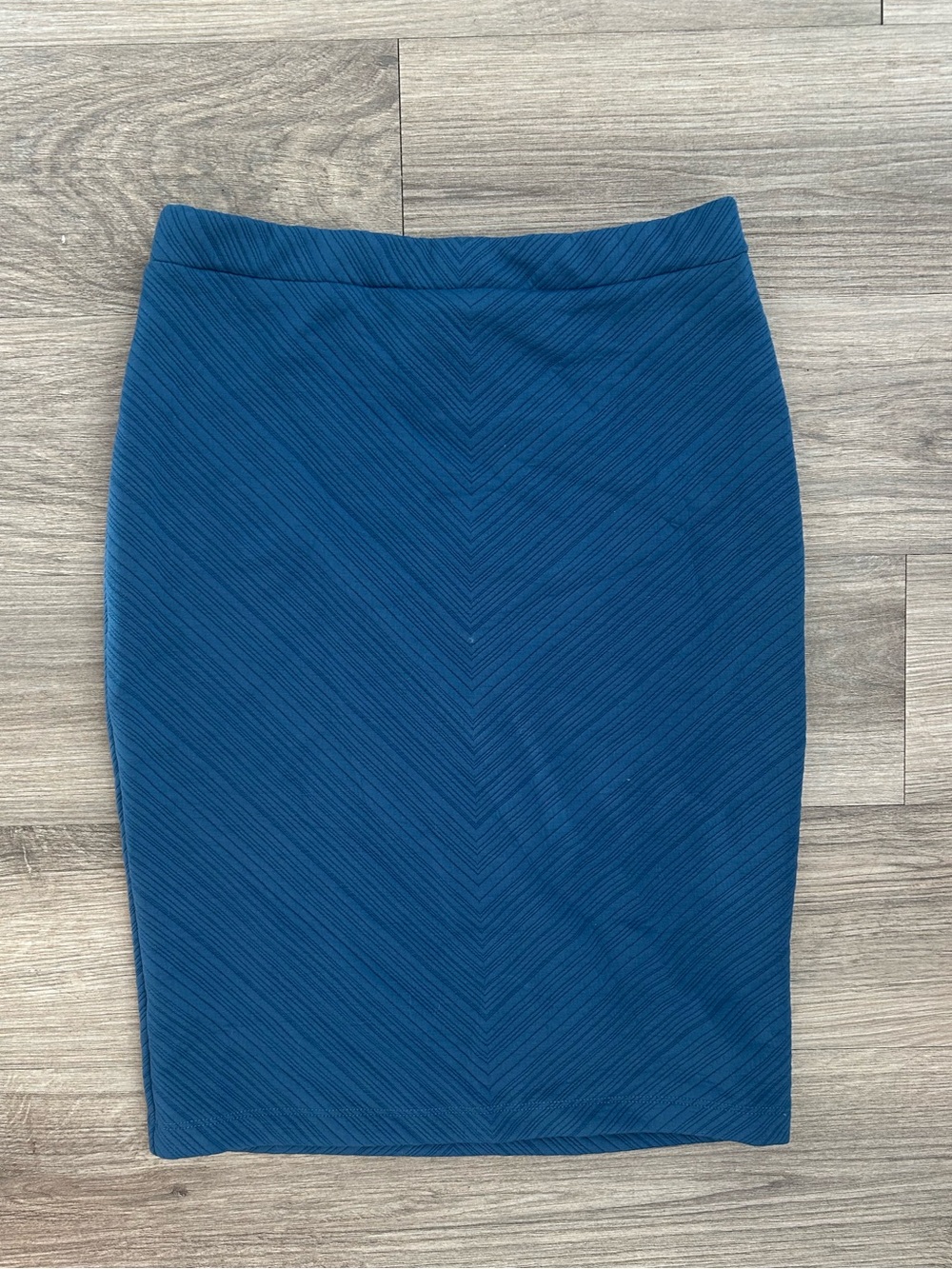 Leota Deep Teal Ribbed Pencil Skirt